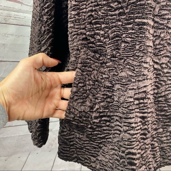 TALBOTS Petites faux shearling brown curly lamb long sleeve jacket - Picture 2 of 11